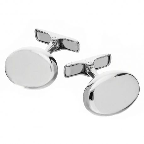 Gemelli in Oro Bianco 18 Kt di Forma Ovale