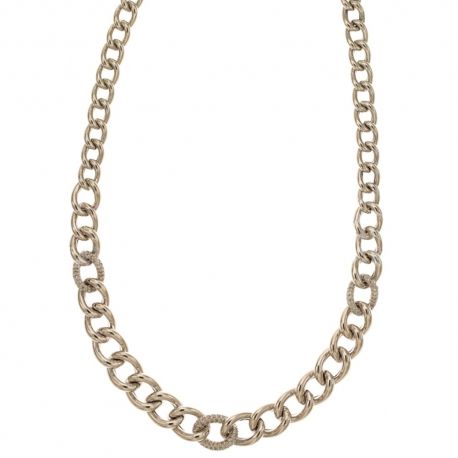 Collier en or blanc 18 Kt 750/1000 avec maillons zirconium