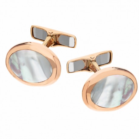 Rose Gold 18K with Mother-of-pearl  Oval Cufflinks