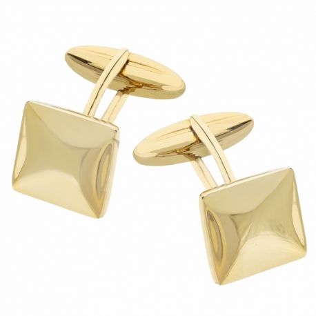 Abotoaduras quadradas polidas em ouro amarelo 18K