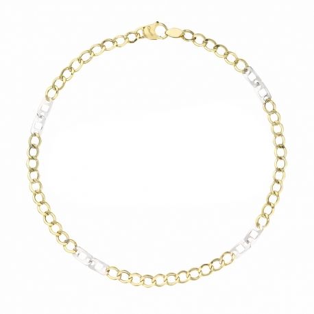 მამაკაცის ბრტყელი ჯაჭვის სამაჯური 18K ოქროში