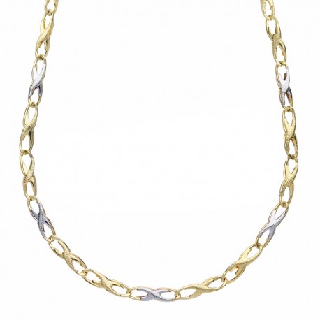 Yellow and White Gold 18k Cerini Collection Man Necklace