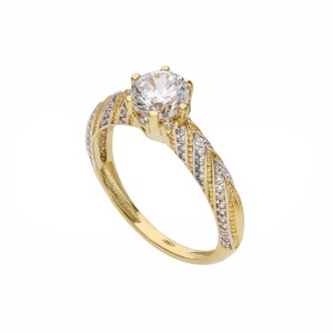 Solitaire Ring i 18K guld...