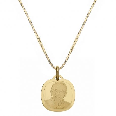 Colier Papa Francisc din aur galben de 18K