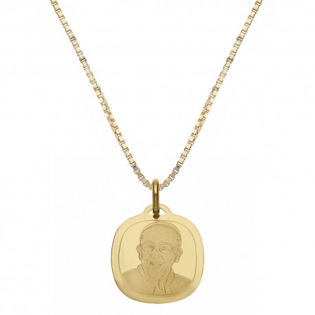 Papst Franziskus-Halskette aus 18-karätigem Gelbgold