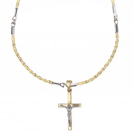 Herren-Kreuz-Halskette aus 18 Karat Gold