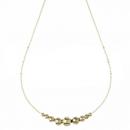 Damesketting met gegradueerde bollen in 18K geel goud