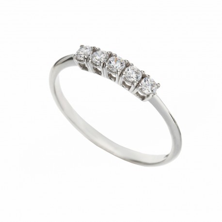 Веретта прстен од 18К белог злата са белим цирконима за жене