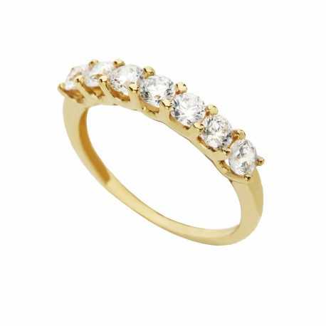 Veretta gyűrű 18 karátos sárga aranyból fehér cirkóniákkal nőknek