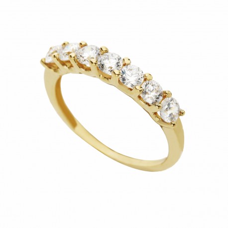 Веретта прстен од 18К жутог злата са белим цирконима за жене