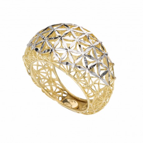 Fantasy prsten z 18K žlutého a bílého zlata pro ženy