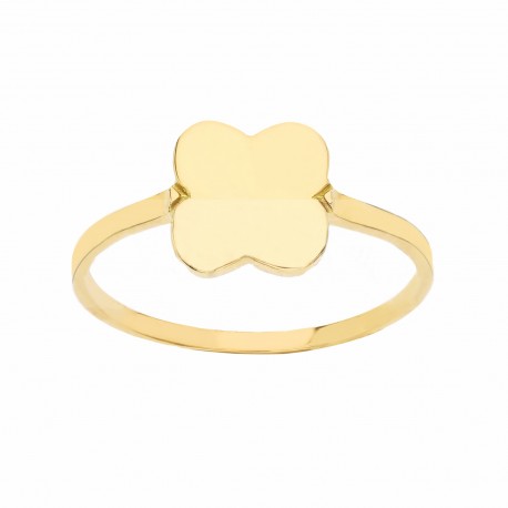 Плоское кольцо из полированного желтого золота 18 карат для женщин