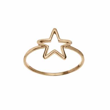 Συρμάτινο δαχτυλίδι από ροζ χρυσό 18 καρατίων με αστέρι για γυναίκες