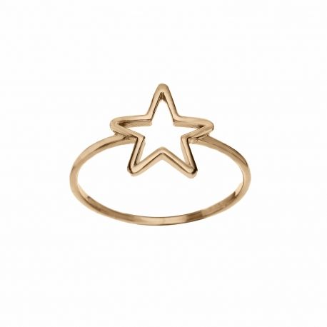 Anello a Filo In Oro Rosa 18 Carati con Stella da Donna