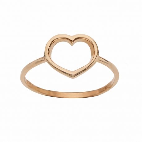 18K Rose Gold Wire Ring med hjerte for kvinner
