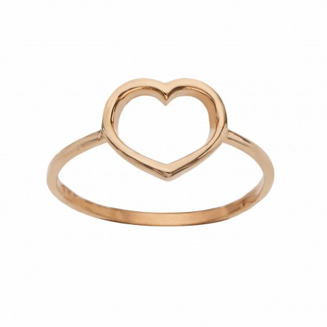 Женское кольцо из проволоки из розового золота 18 карат с сердцем