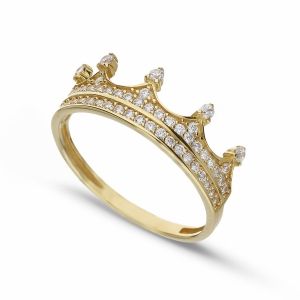 Пръстен корона от 18K жълто...