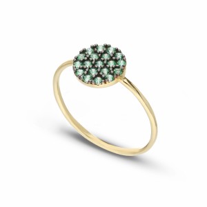 Yellow Gold 18k with Green...