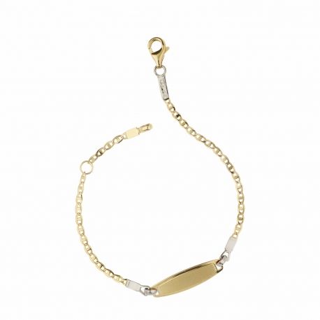 Yellow and white gold 18 K Shiny baby girl bracelet