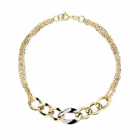 Žaliojo ir balto aukso 18 karatų moteriškos grandinės apyrankė