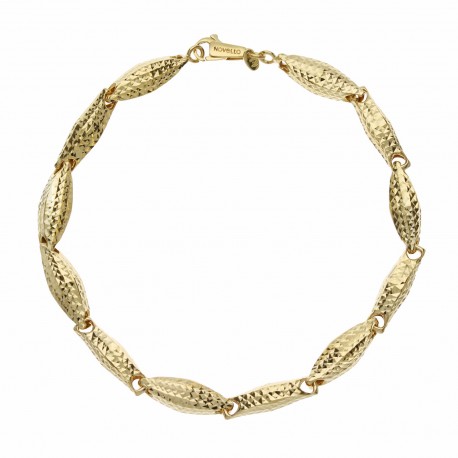 Yellow Gold 18k Diamond-cut Woman Bracelet