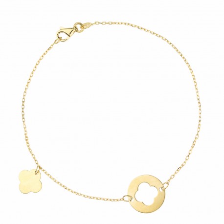 Bracelet en or jaune 18 carats avec éléments ajourés pour femme