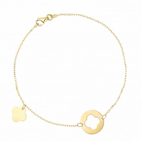 Pulseira feminina em ouro amarelo 18K com elementos vazados