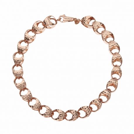 Pulsera de cadena de oro rosa de 18 quilates para mujer
