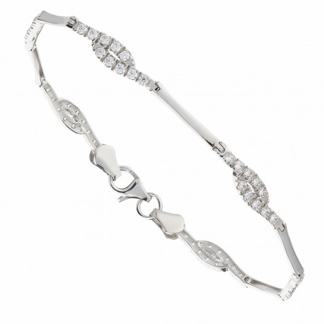 White Gold 18 Kt with White Cubic Zirconia Woman Bracelet