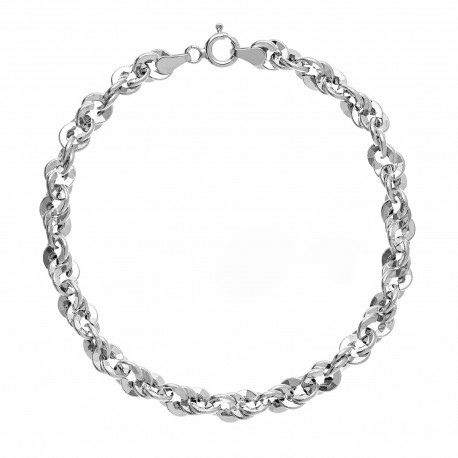 Bracelet chaîne unisexe en or blanc 18 carats