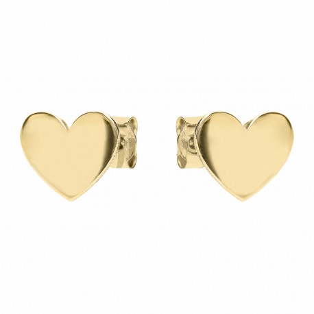 18K gult gull hjerte øredobber for kvinner