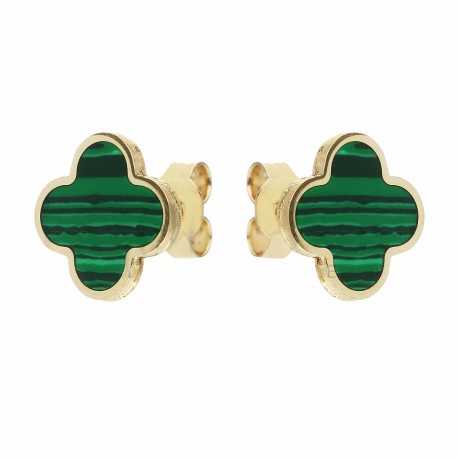 Vierblättrige Kleeblatt-Ohrringe für Damen aus 18 Karat Gold