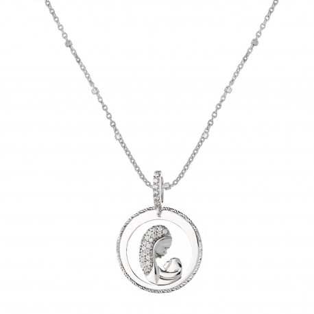 White Gold 18k Virgin Mary Necklace