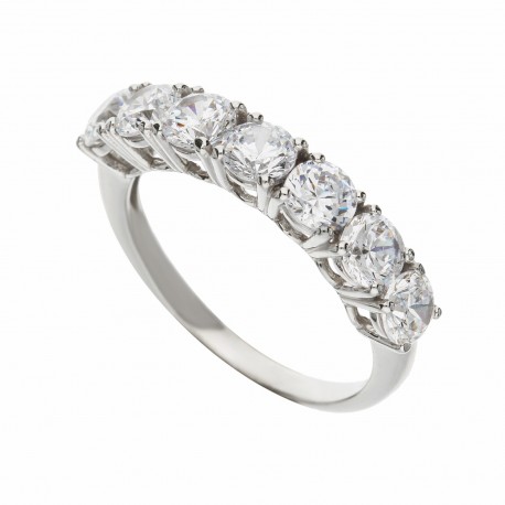 Veretta prsten od 18K bijelog zlata s bijelim cirkonima za žene