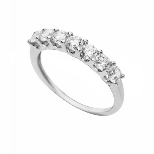 Navachi - Orecchini A Cerchio Placcati Oro Bianco 18K, Con Zirconi Bianchi E Cristalli Austriaci - Regalo Elegante