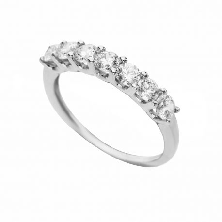 Bague Veretta en or blanc 18 carats avec zircons blancs pour femme