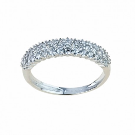 White gold 18k 750/1000 with white cubic zirconia ring