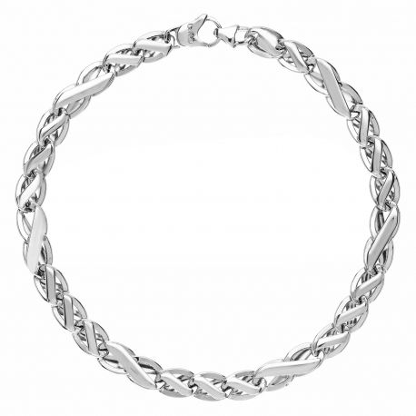 Pulsera de Cadena para Hombre en Oro Blanco de 18 Quilates