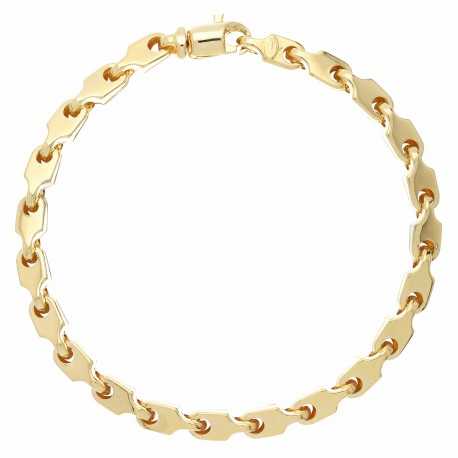 Bracelet à chaîne tubulaire en or jaune 18 carats pour homme