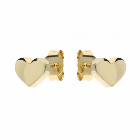 Γυναικεία σκουλαρίκια καρδιά από κίτρινο χρυσό 18 καρατίων
