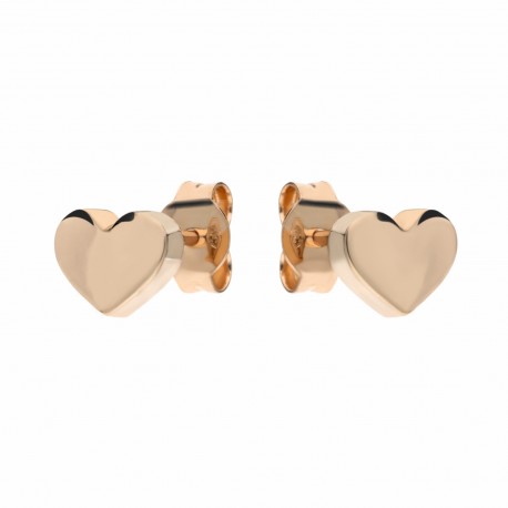 Γυναικεία σκουλαρίκια καρδιά από ροζ χρυσό 18 καρατίων