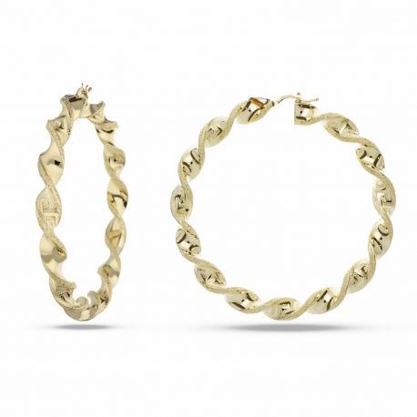 Brincos de argola em ouro amarelo 18K para mulheres