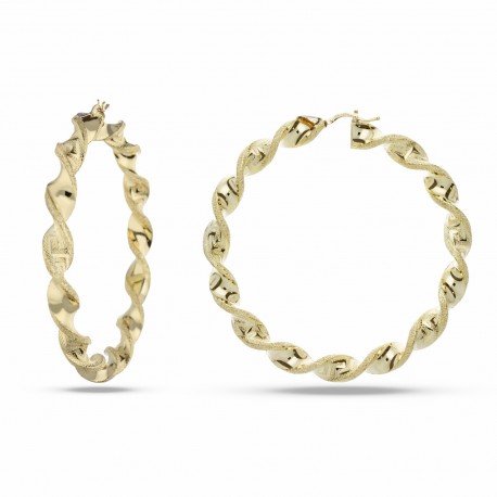 Yellow Gold 18k Circle Woman Earrings