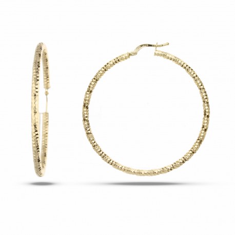 Женские серьги-кольца из желтого золота 18 карат