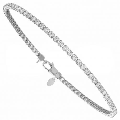 Bracciale Tennis in Oro Bianco 18 Carati con Zirconi