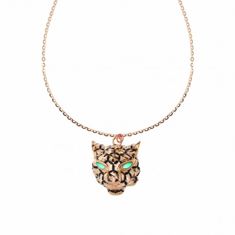18k Rose Gold Women Panther Type Necklace