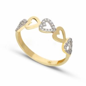 18K gul guldring med...