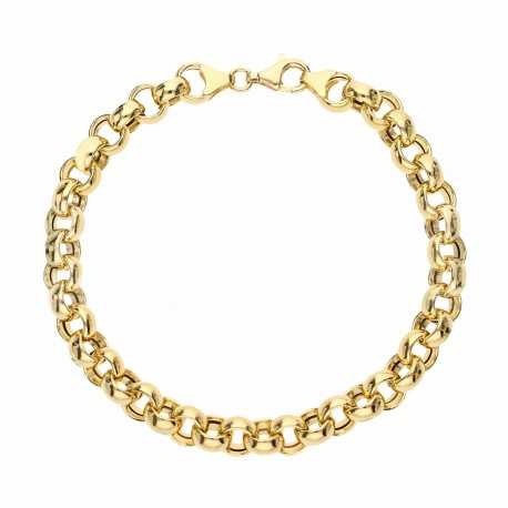 18K gult guld Rolò kedja armband för kvinnor