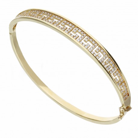 Bracelet rigide pour femme en or jaune 18 carats