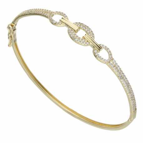 Bracelet rigide pour femme en or jaune 18 carats